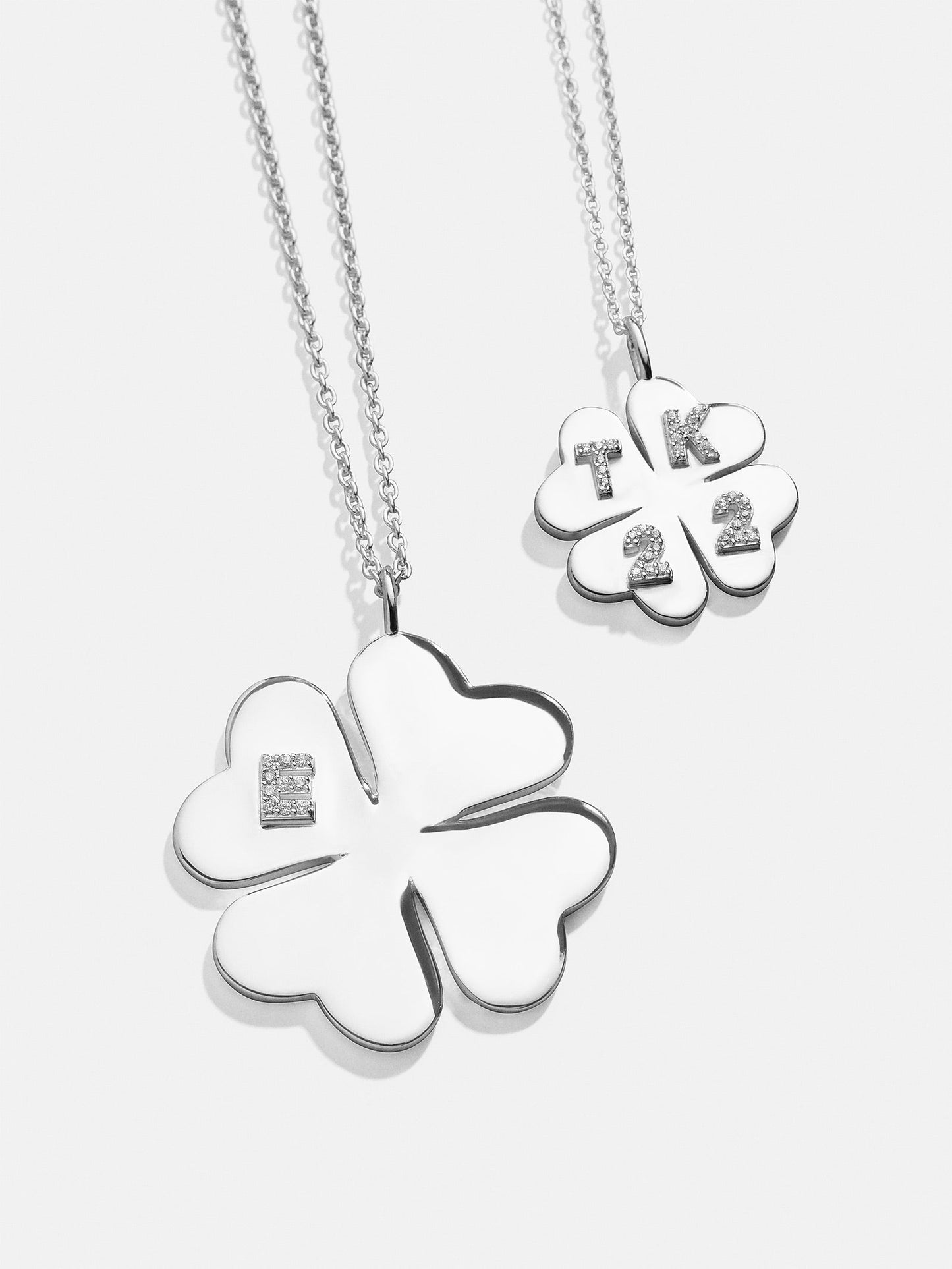 Clover Sterling Silver Custom Pendant Necklace - Silver